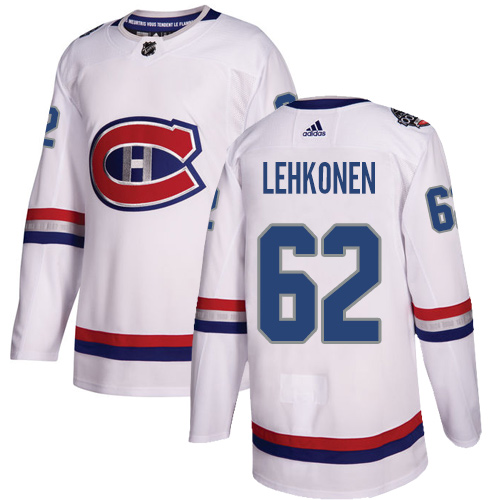 Adidas Canadiens #62 Artturi Lehkonen White Authentic 100 Classic Stitched NHL Jersey